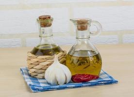 Olive oil bottles photo