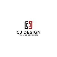cj, jc diseño de signo de logotipo inicial vector