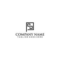 Professional and Minimalist Letter SP PS Logo Design, Editable in Vector Format in Black and White Color
