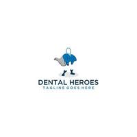 vector de diseño de plantilla de logotipo de héroe dental
