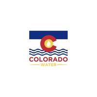 diseño de letrero de logotipo de agua de colorado vector