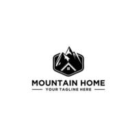 diseño de logotipo de casa de montaña vector