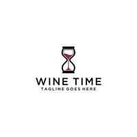 diseño de signo de logotipo de idea de vino de tiempo vector