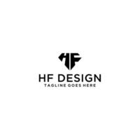 hf, fh diseño de letrero de logotipo inicial para su empresa vector