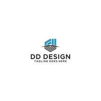 diseño del logotipo de la letra inicial dd vector