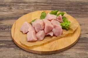 Raw fresh pork meat cube photo