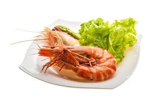 Boiled king prawns photo