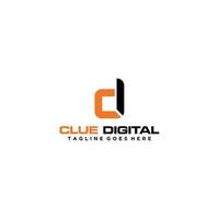 CD letter digital computer logo design vector