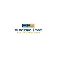 diseño de letrero de logotipo eléctrico ees vector