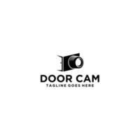 Clean and unique logo that combines a house with a camera or video vector