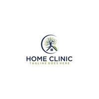 diseño de letrero de logotipo de clínica en el hogar vector