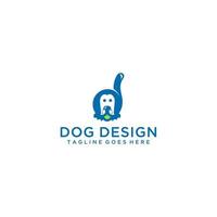 diseño de signo de logotipo creativo de perro letra d vector