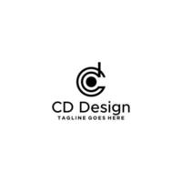 CD or C or DC or D initial letter logo design template vector