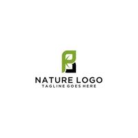 pb, bp diseño de logotipo inicial de la naturaleza vector