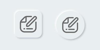 Edit line icon in neomorphic design style. Register signs vector illustration.