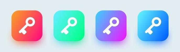 Key solid icon in square gradient colors. Opener signs vector illustration.