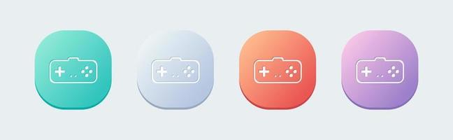 Joystick line icon in flat design style. Game console sign vector illustration.