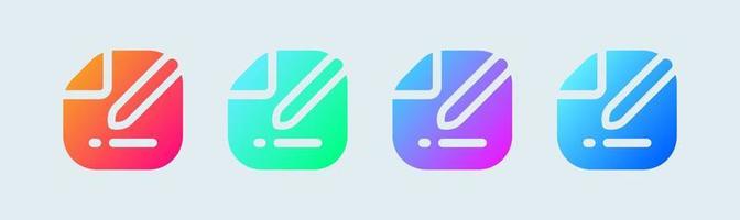 Edit solid icon in gradient colors. Register signs vector illustration.