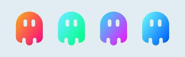 Ghost solid icon in gradient colors. Spooky spirit signs vector illustration.