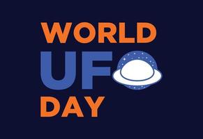 Happy World UFO day. UFO flying spaceship. Vector illustration.