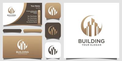 business building construction logo design Inspiration. logo design, icon and business card vector