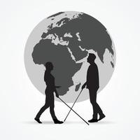 Vector illustration concept of White Cane Safety Day, World Sight Day, Blind or Retina Day, etc.