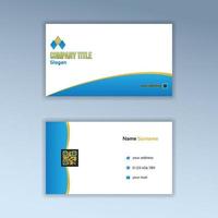 Elegant White Blue Business Card Template vector