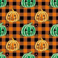 Seamless background with Halloween patterns. Wrapping paper pattern. Pumpkin vector. vector