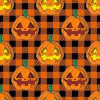 Seamless background with Halloween pattern. Pumpkin cartoon. Wrapping paper and decorative patterns. vector