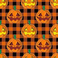 Seamless background with Halloween pattern. Pumpkin cartoon. Wrapping paper and decorative patterns. vector