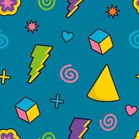 Trippy pattern figures. Cartoon vector geometric shapes for textiles and packaging in a psychedelic style.