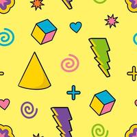 Trippy pattern figures. Cartoon vector geometric shapes for textiles and packaging in a psychedelic style.