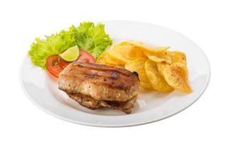 Grilled pork with potato photo