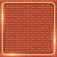 Orange Brick with Beautiful Orange Neon vector