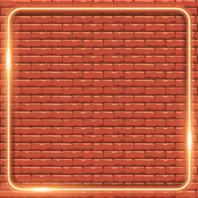 Orange Brick with Beautiful Orange Neon