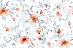 Seamless pattern of orange flowers drawn with watercolor.For the design of the wallpaper or fabric, vintage style.Blooming flower painting for summer.Botany background. vector