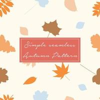 patrón impecable con hojas de otoño en naranja, beige, marrón y azul. perfecto para papel tapiz, papel de regalo, rellenos de patrón, fondo de página web, tarjetas de felicitación de otoño. vector