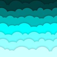 Abstract background composed of blue paper clouds. Vector illustration.