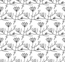 Vector seamless pattern. Floral stylized background. Vector illustration.