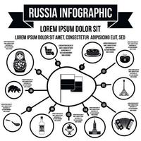 Russia infographic elements, simple style vector