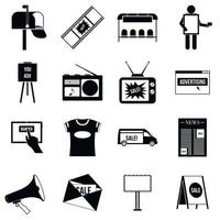 Advertisement icons set,simple style vector