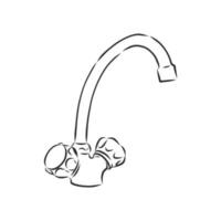 water faucet vector sketch