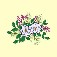 bosquejo del vector de flores de navidad