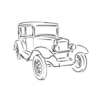 retro car vector sketch