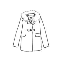 bosquejo del vector de la chaqueta del abrigo de invierno