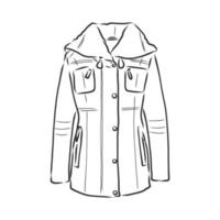 winter coat jacket vector sketch