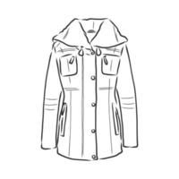 bosquejo del vector de la chaqueta del abrigo de invierno