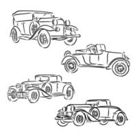 retro car vector sketch