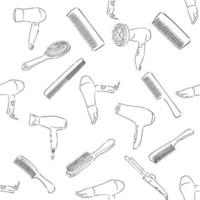 hairdressing tools vector sketch