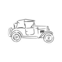 retro car vector sketch